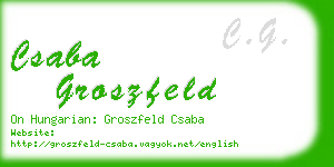 csaba groszfeld business card